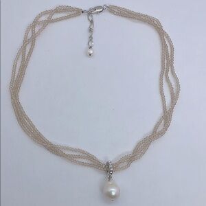 Tourmaline & baroque pearl necklace